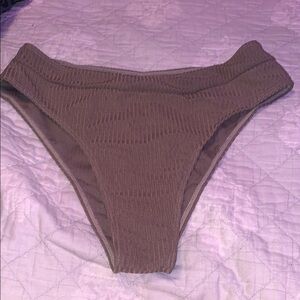 SHEIN Brown Ribbed Bikini Bottom